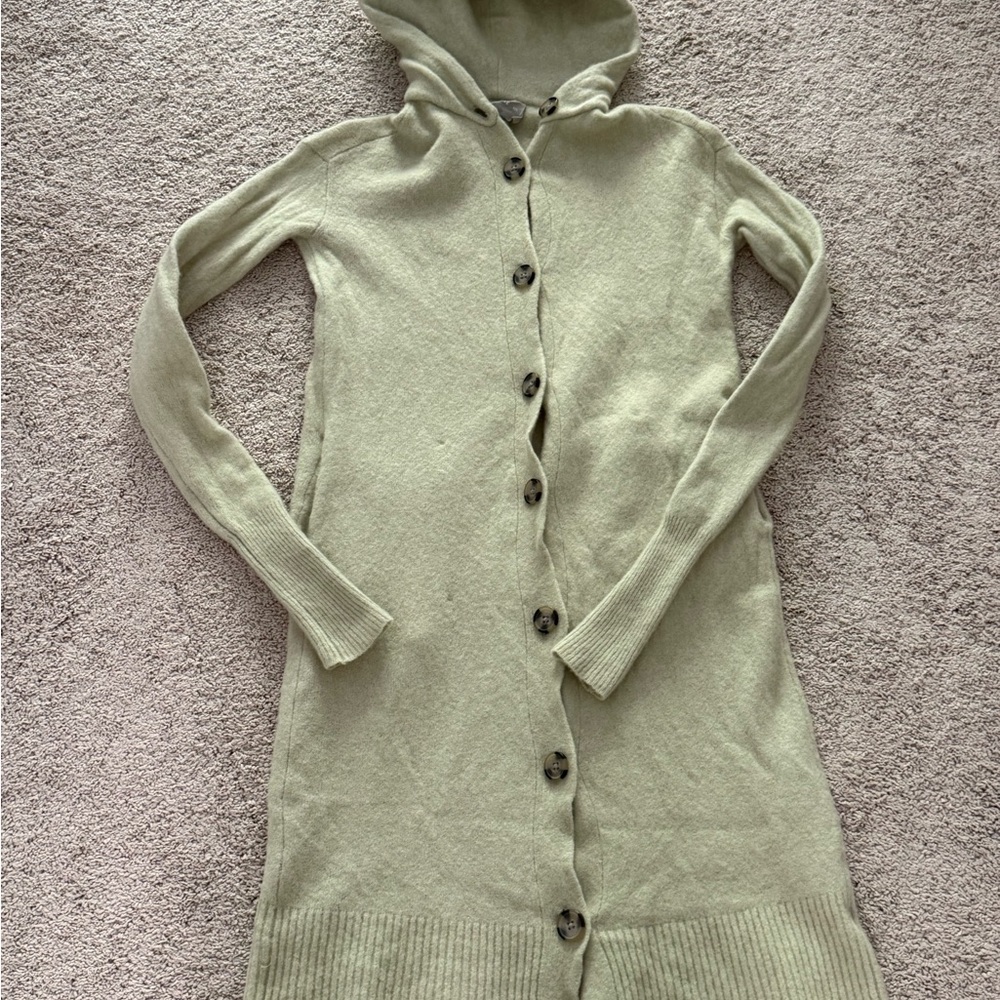 Women XXS Everlane The Cozy Stretch Long Duster Cardigan Sweater Hooded Jacket - Picture 7 of 11